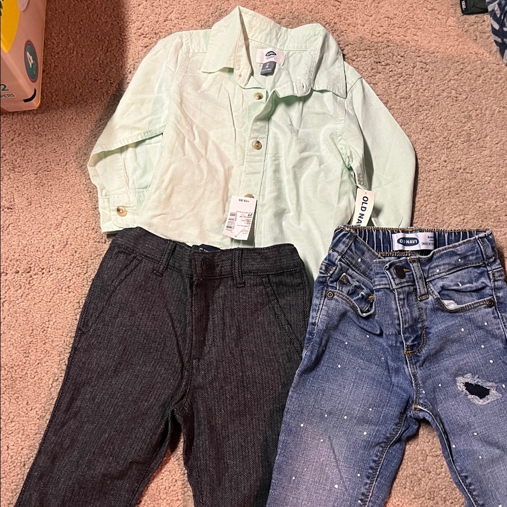 2t boys pants and dress shirt